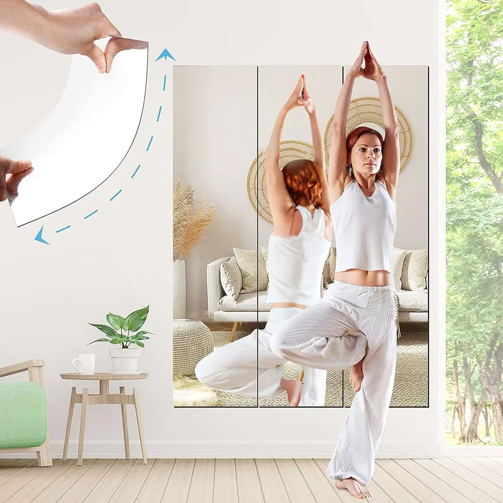 Amazon.co.jp: 全身鏡 姿見鏡 割れない鏡 貼る鏡 ミラーシート40×120cm